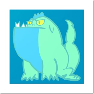 Blue and Turquoise Dinosaur Posters and Art